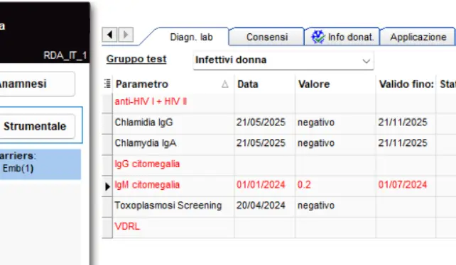 Come posso avere una visualizzazione personalizzata degli esami di laboratorio