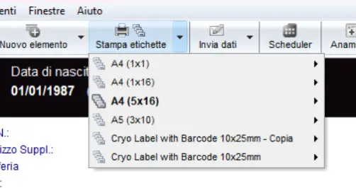 Come posso creare etichette con MedITEX